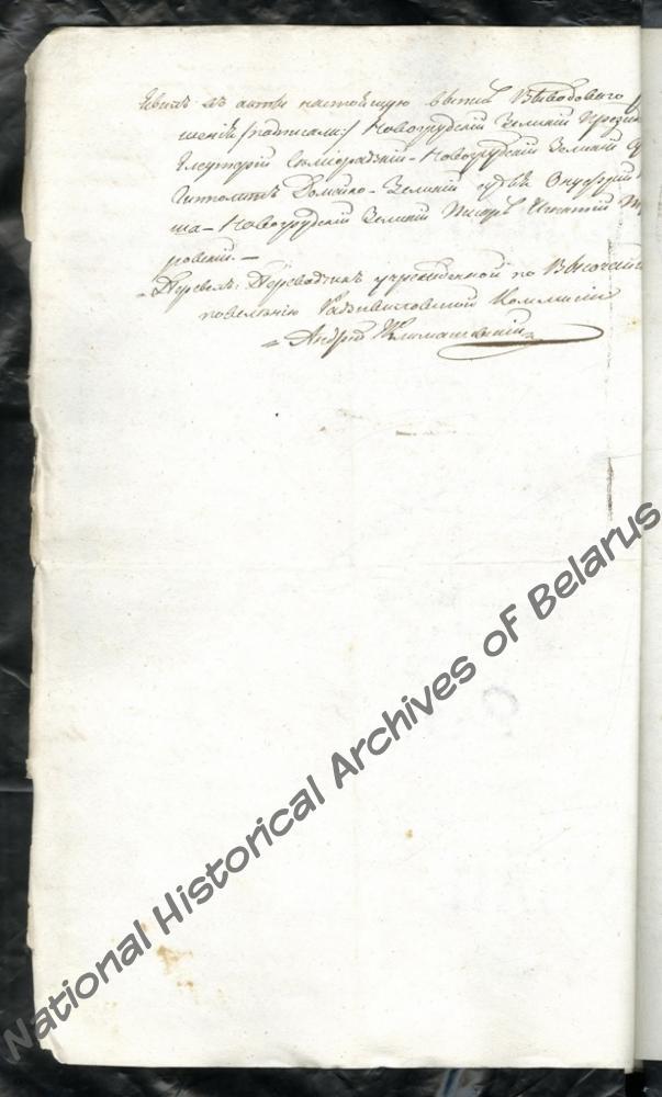 Копія пастановы Мінскага дваранскага дэпутацкага сходу от 23 снежня 1802 г. аб прызнанні ў дваранскай годнасці роду Янушкевічаў герба «Любіч»